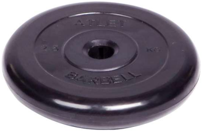 Диск обрезиненный, 2.5 кг диаметр 31 мм "Atlet" «BARBELL»
